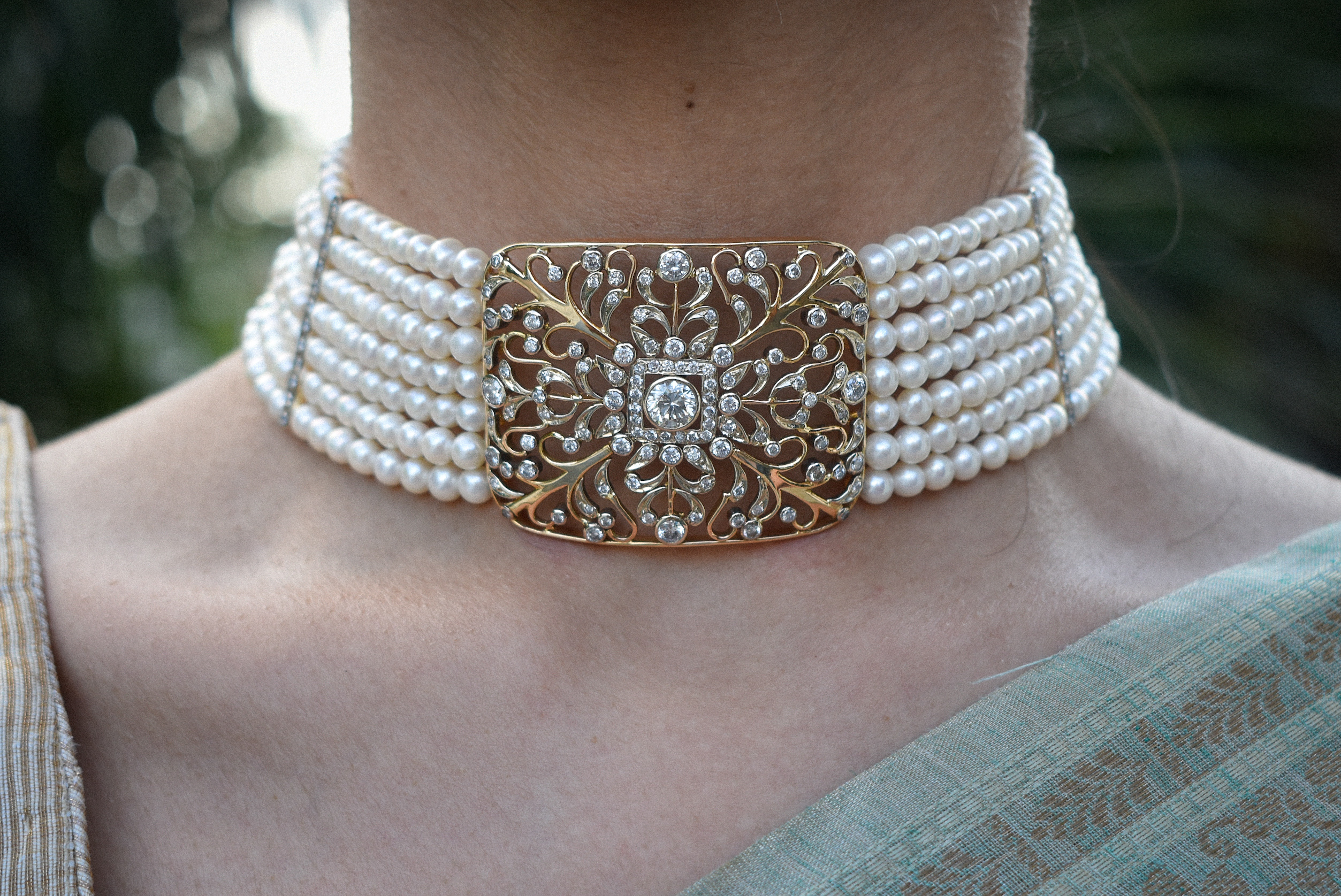 Floral Diamond Choker